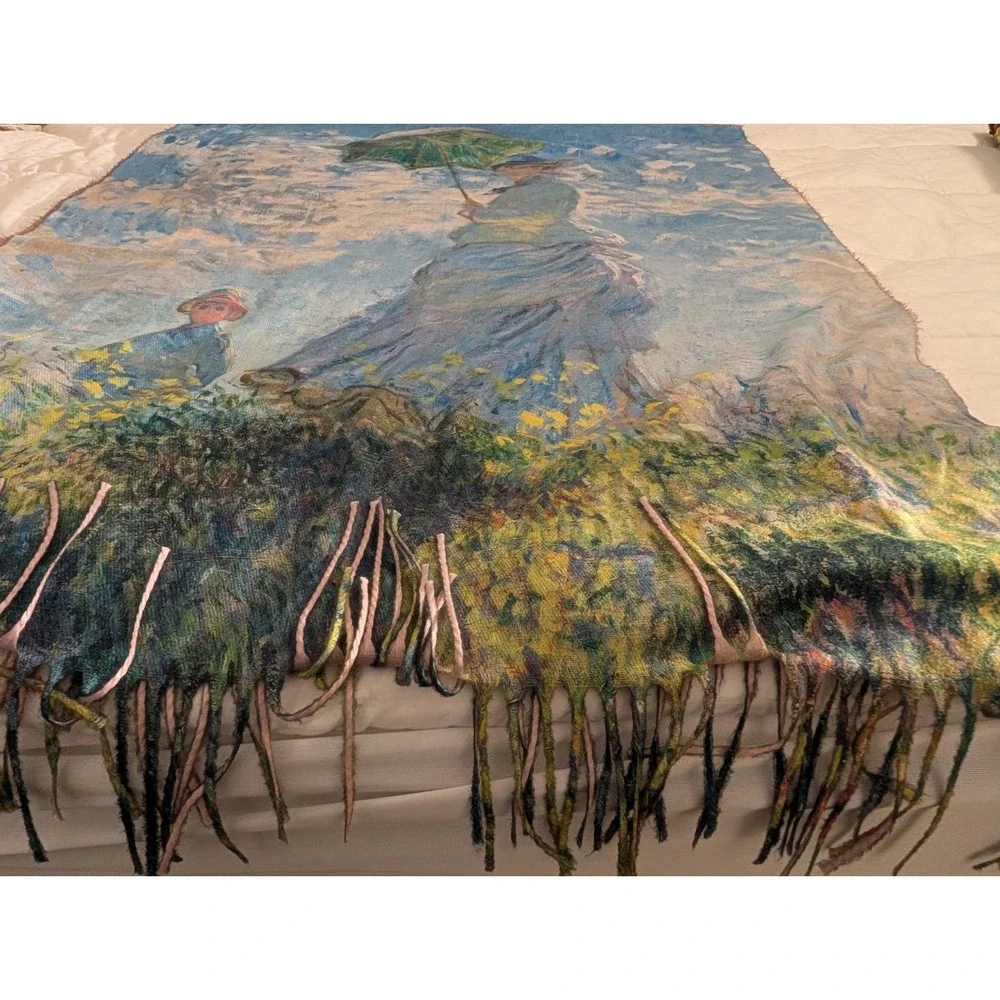 Soft Silk High Quality Scarf Madame Monet & Her Son‎ Print From USA Seller Gift